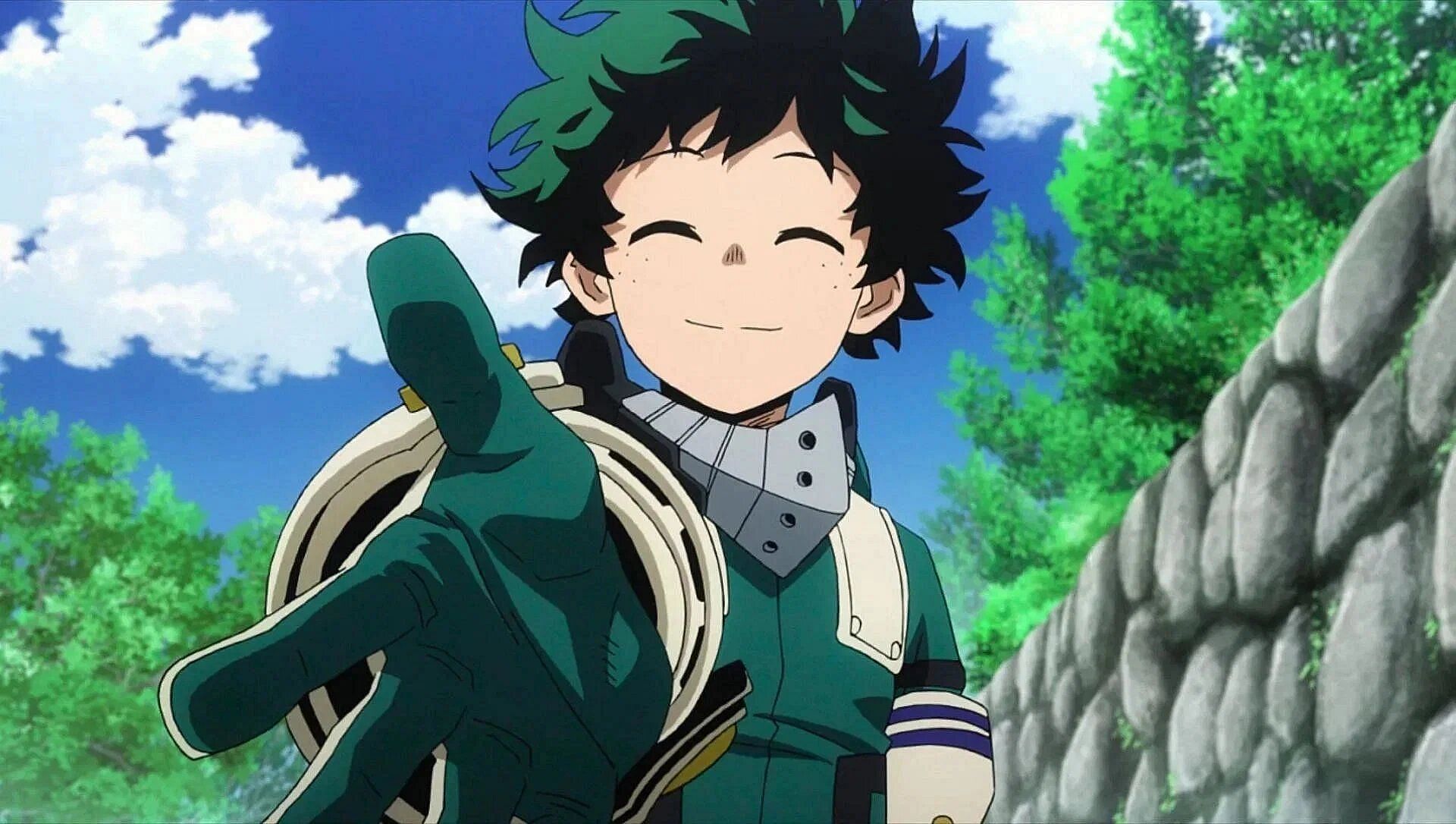 Deku in the anime (Image via Bones).