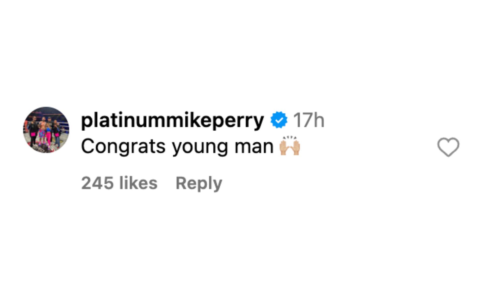 Mike Perry reacts to Chase Hooper&#039;s announcement [via @choop556 on Instagram]