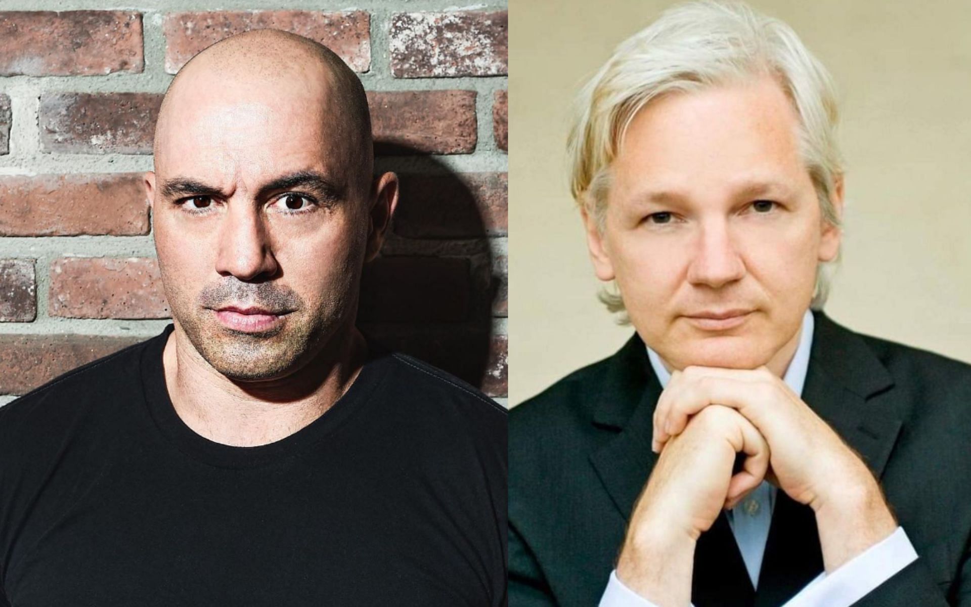 Joe Rogan (left) speaks on the trial of Julian Assange (right) [Images via: @joerogan and @support_julian_assange on Instagram]