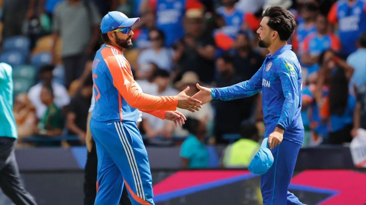 रोहित शर्मा और राशिद खान (Photo Credit: BCCI Website)