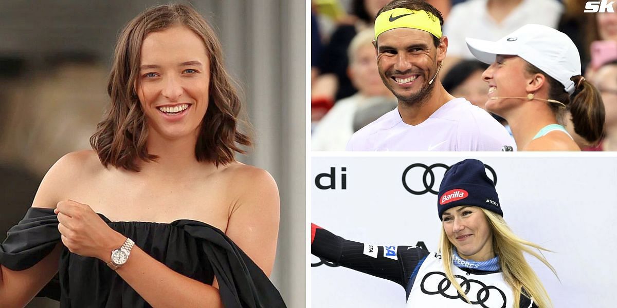 Iga Swiatek (L), Rafael Nadal (top right), Mikaela Shiffrin (bottom right) (Image Source: Getty)