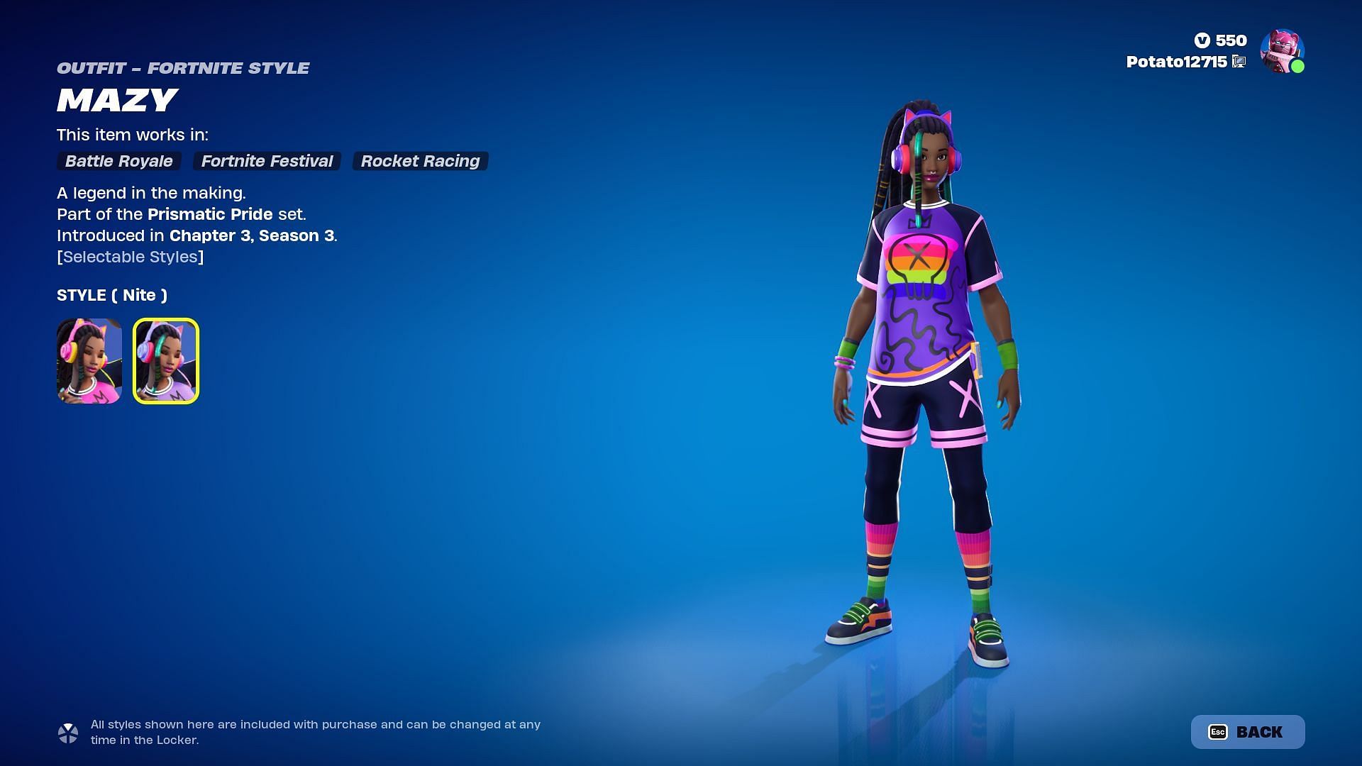 You can now purchase Mazy skin in Fortnite (Image via Epic Games)