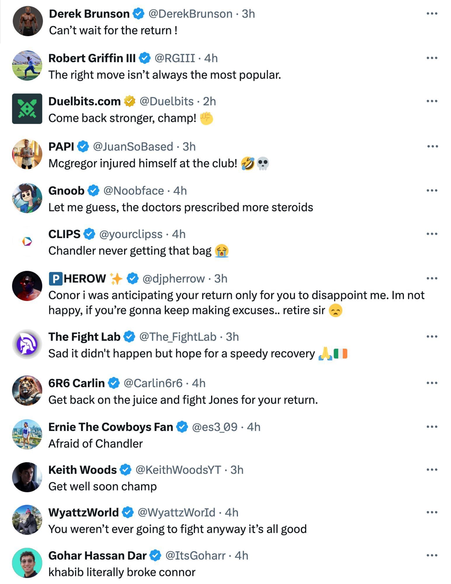 Fans react to Conor McGregor&#039;s official injury statement. [via @thenotoriousmma on Instagram]