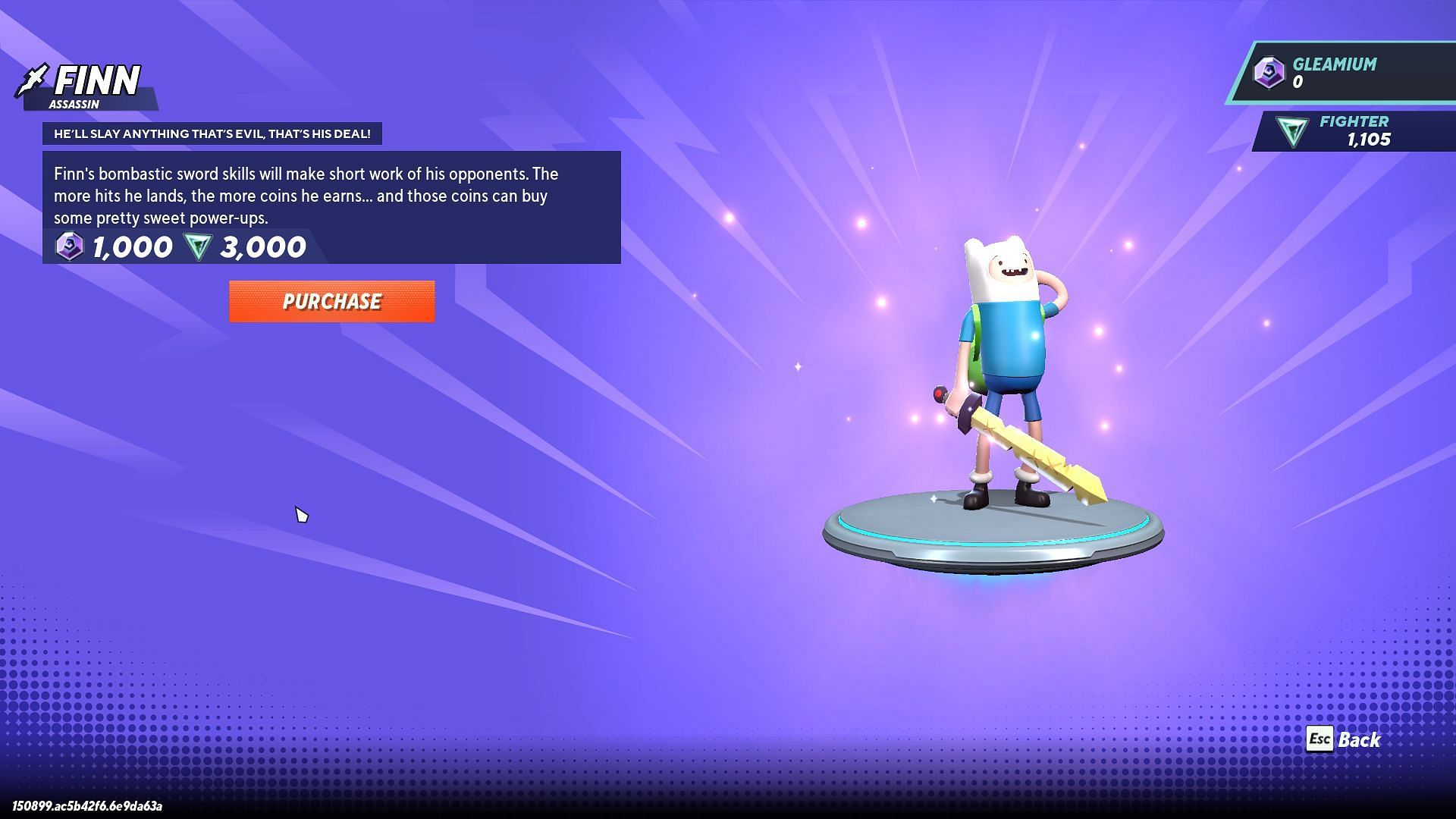 Unlocking Finn the Human requires Fighter currency or Gleamium (Image via Player First Games)