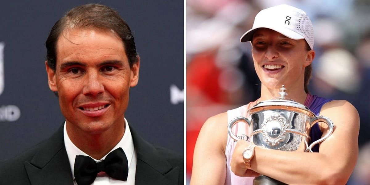 Rafael Nadal congratulates Iga Swiatek on her fourth Roland Garros win