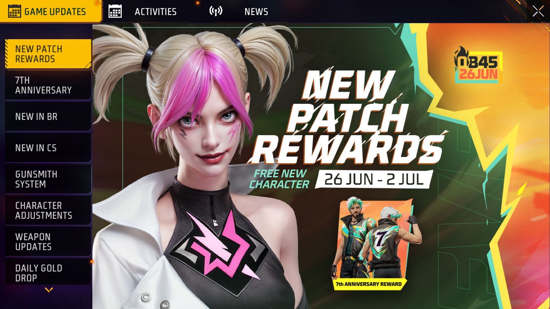 The update is set to be made available on June 26, 2024 (Image via Garena)