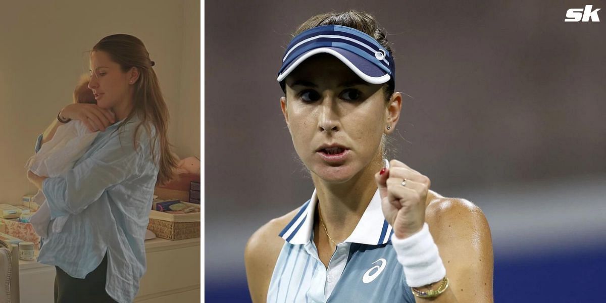 Belinda Bencic shared a glimpse into her tennis practice, where infant daughter Bella was present (Source: Instagram/Belinda Bencic and Getty Images)