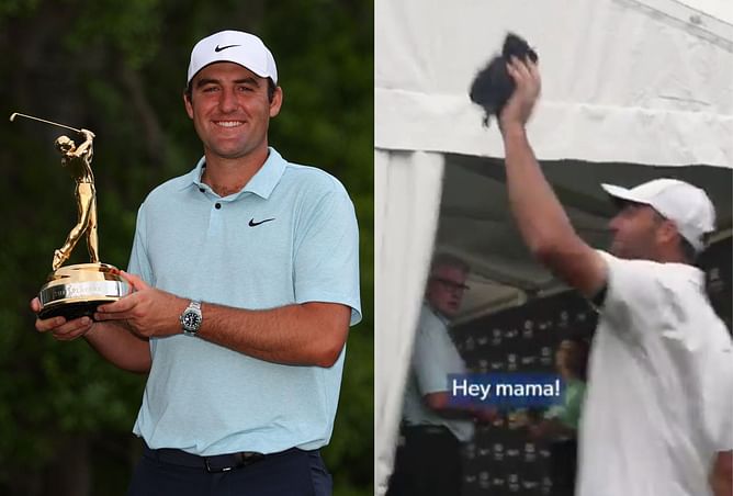WATCH: Scottie Scheffler finds time during busy media round schedule at Travelers Championship to prioritize family