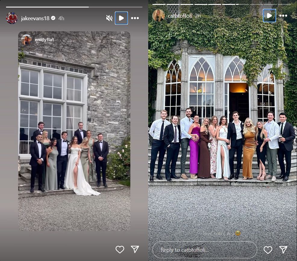 Jake Evans marries Emily Flat at Luttrellstown Castle Resort, Dublin (image credit: instagram.com/ catbtoffoli and jakeevans18)
