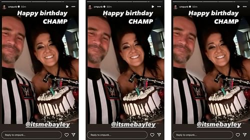 Punk shares picture with Bayley following Clash at the Castle. [Photo: CM Punk's IG story]