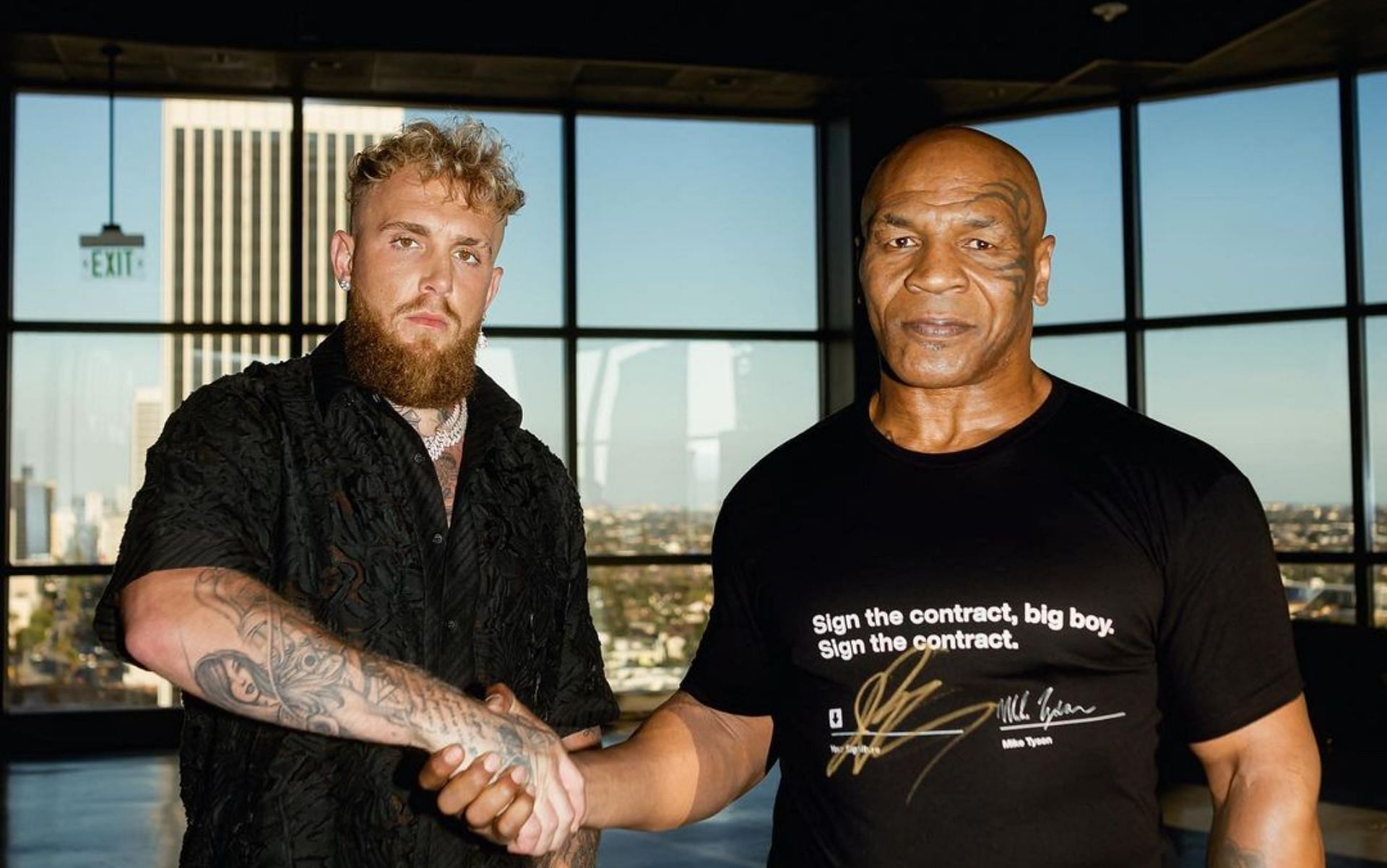 A UFC legend is against the Jake Paul (left) vs. Mike Tyson (right) fight getting rescheduled. [Image via @jakepaul on Instagram]