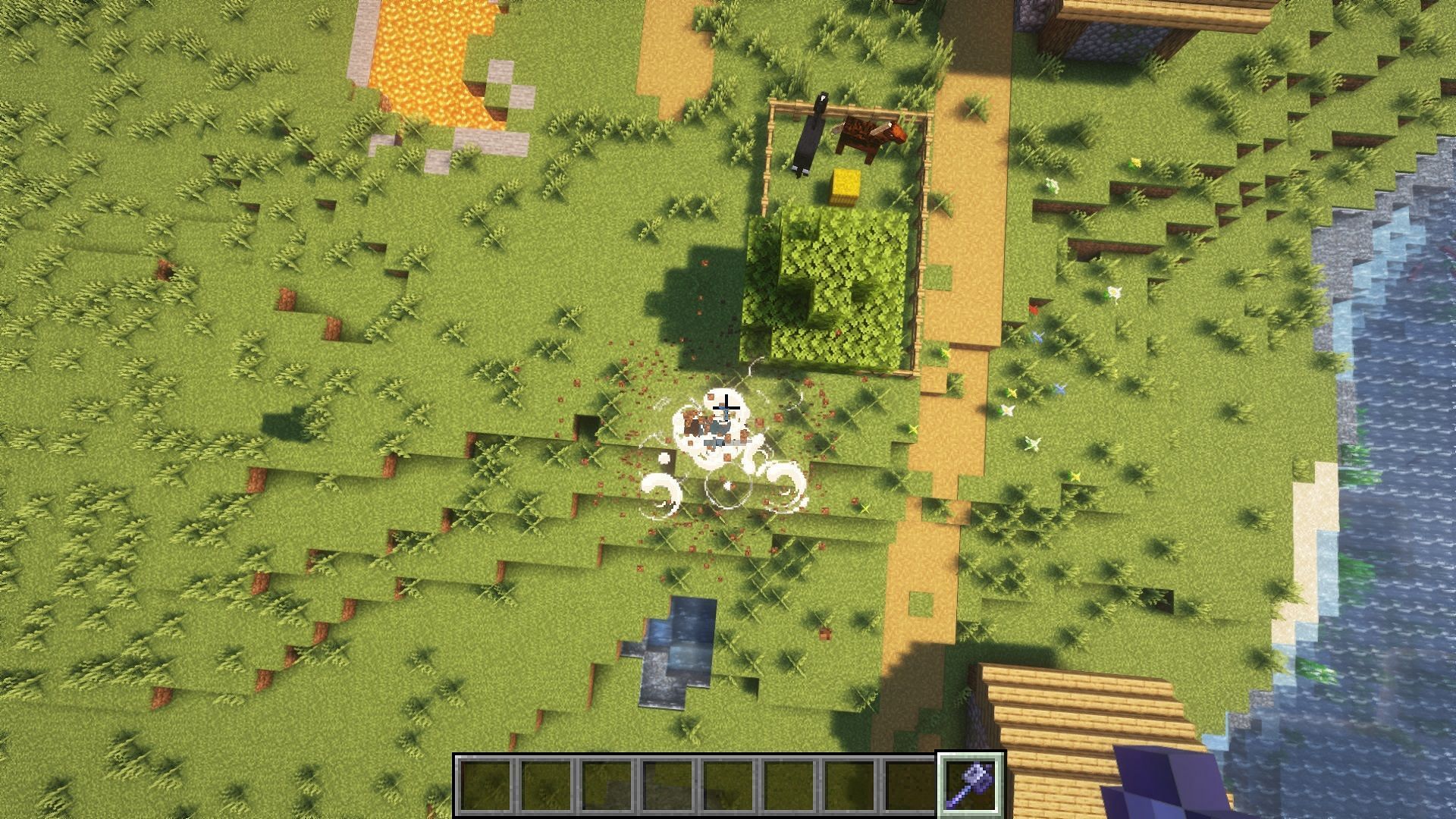 Players get launched upwards upon landing a successful smash attack with Wind Burst (Image via Mojang)