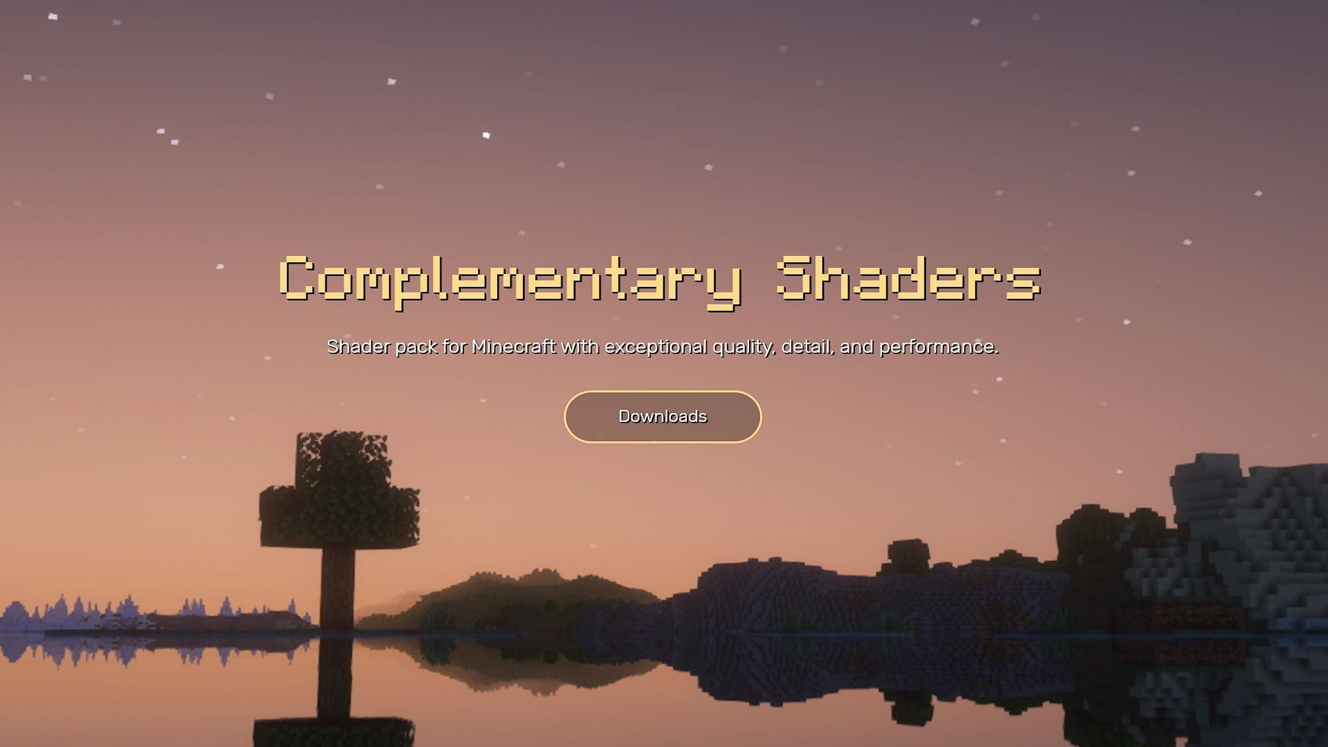 The shader&#039;s official website (Image via Complementary)