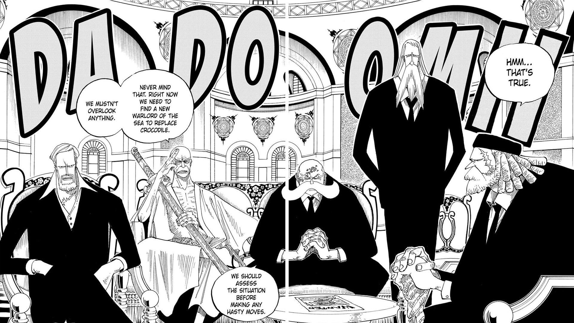 The first appearance of the Five Elders (Image via Shueisha)