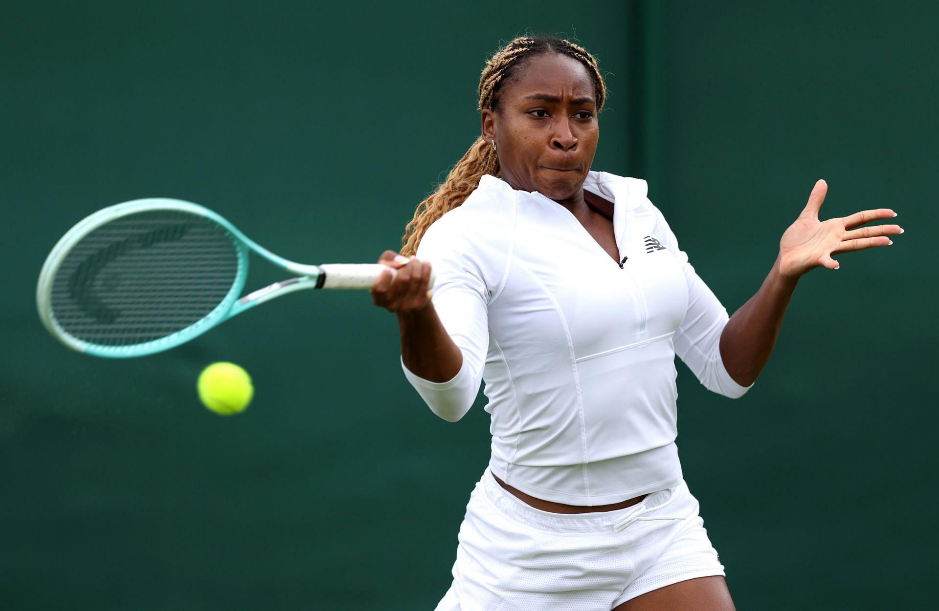 Coco Gauff practicing before The Championships - Wimbledon 2024