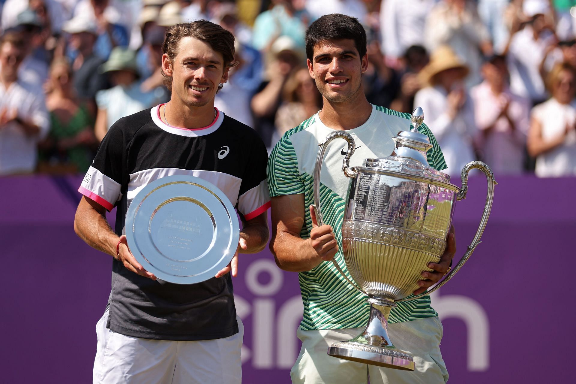 Alex de Minaur and Carlos Alcaraz at the 2023 cinch Championships. (Photo: Getty)