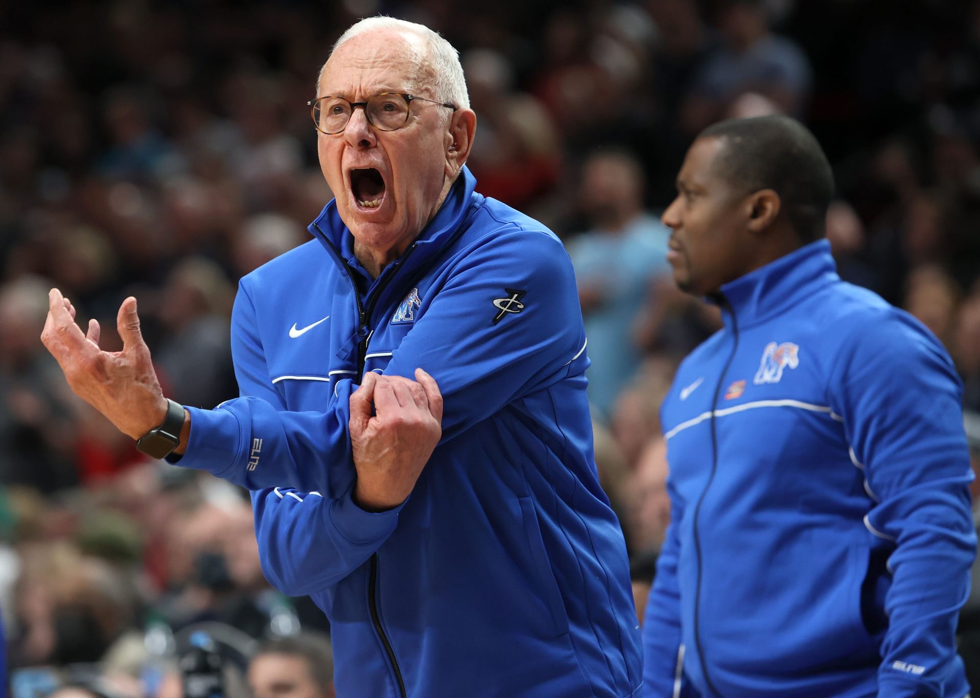 Larry Brown as an assistant coach with Memphis