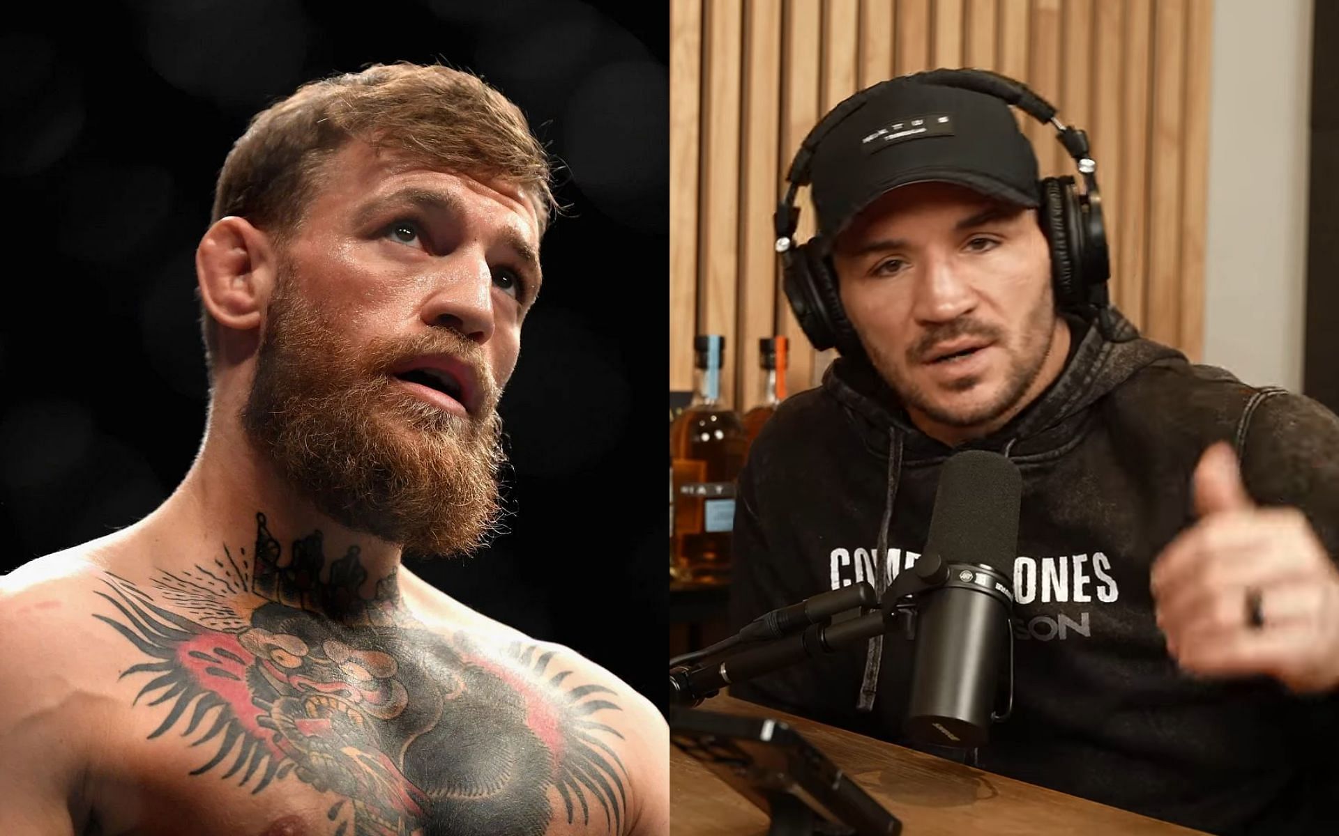 Michael Chandler (right) sheds light on canceled press conference with Conor McGregor (left) [Images courtesy: Getty Images and @michaelchandler on YouTube]