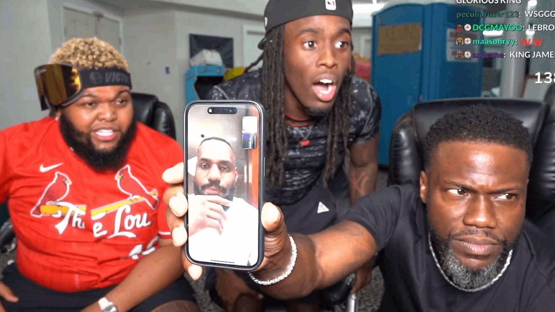 LeBron James appeared on a video with Kai, Druski and Kevin Hart (Image via KaiCenat/Twitch)