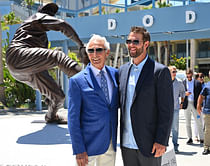 “Imagine that rotation together in their prime” - Fans overwhelmed with image of Clayton Kershaw in frame with legendary Dodgers pitchers