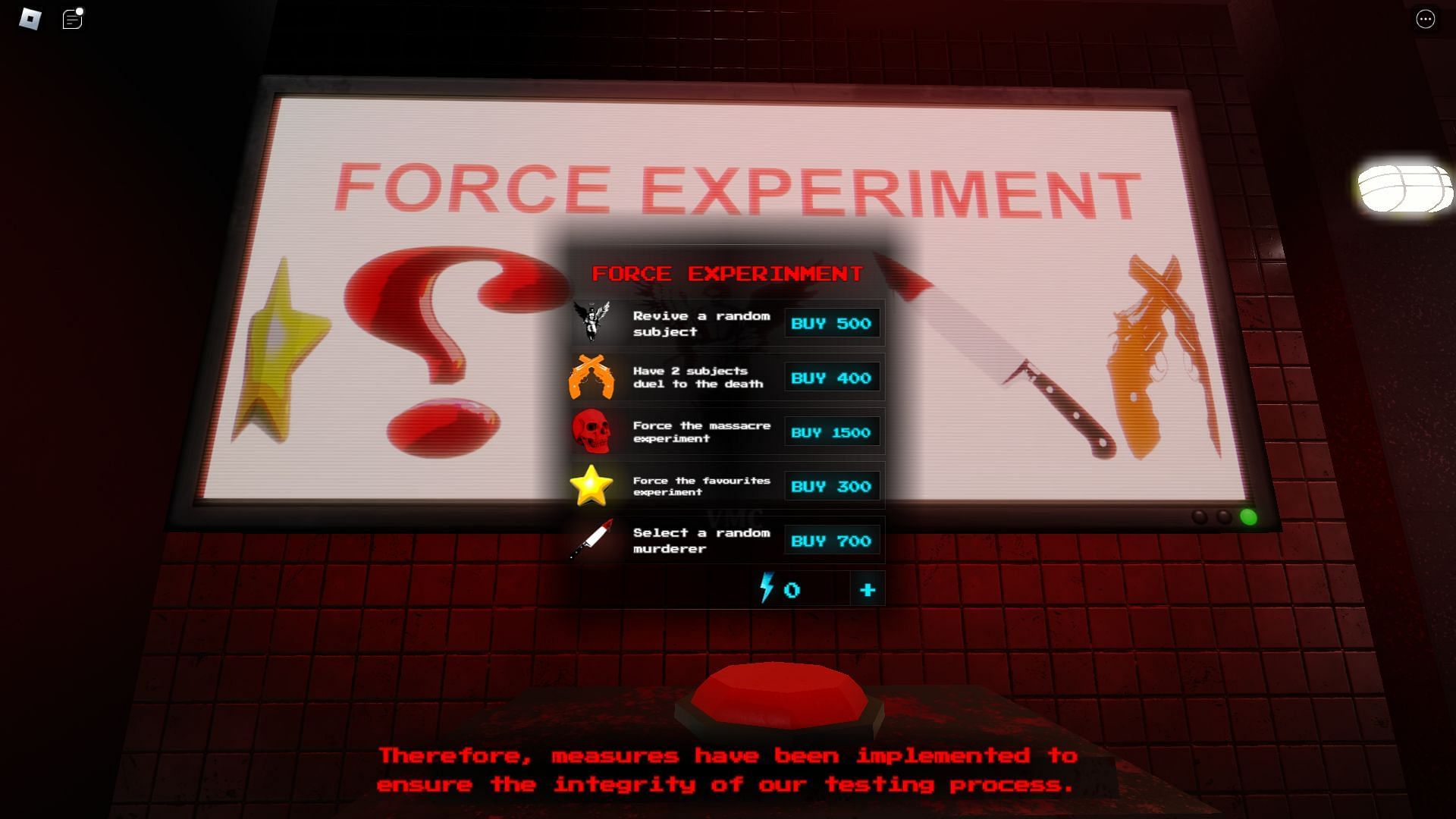 Force Experiments, the boost system of the game (Image via Roblox)