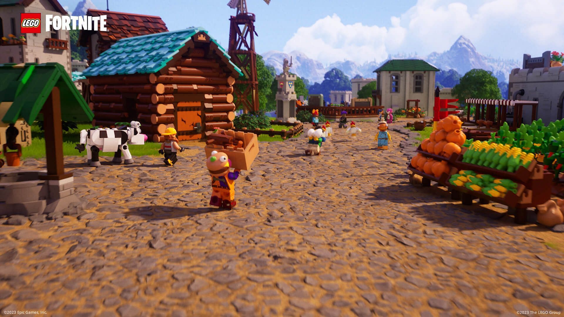 All Villagers In LEGO Fortnite can be found across various biomes (Image via Epic Games)