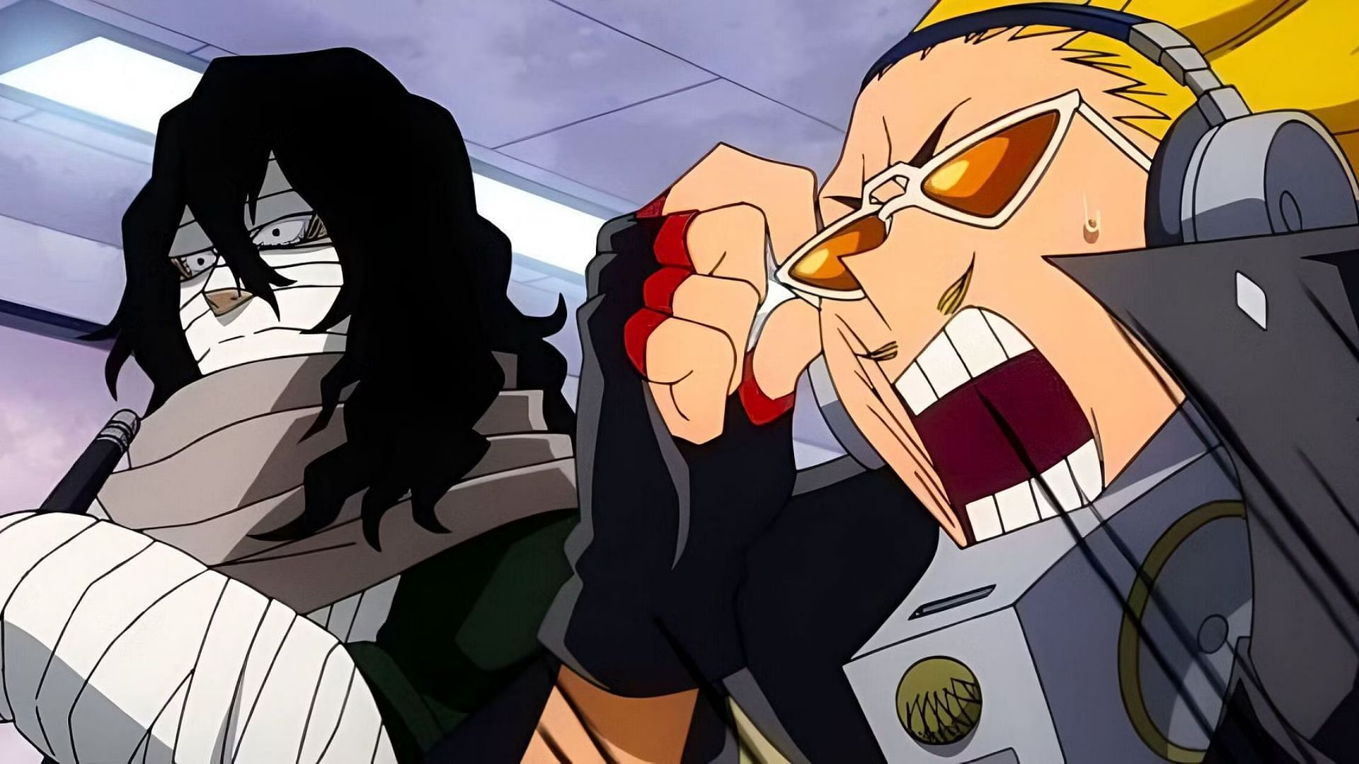 Present Mic and Aizawa as shown in the anime (Image via Bones)