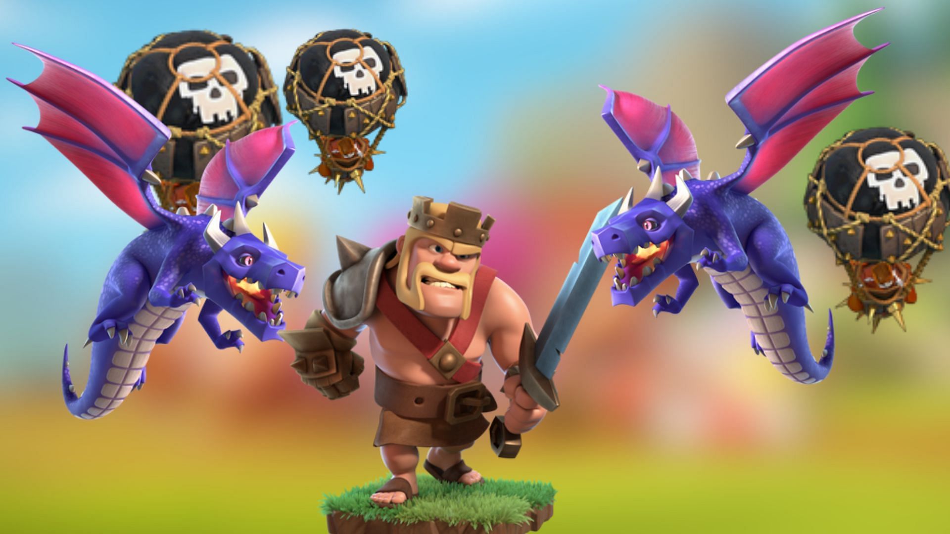 Mass Dragons attacking strategy for Town Hall 8 in Clash of Clans (Image via SuperCell)