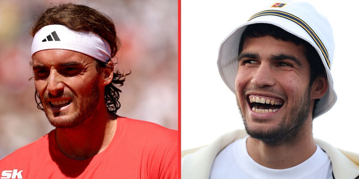 Stefanos Tsitsipas (L) and Carlos Alcaraz (R) [Source: Getty Images]