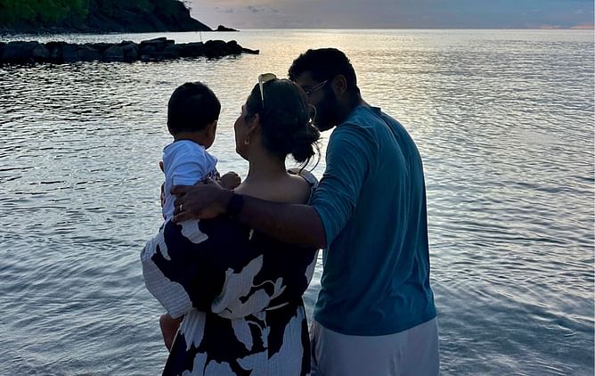 [In Picture] Jasprit Bumrah chills out at a beach in St. Lucia with his family ahead of 2024 T20 World Cup semifinals