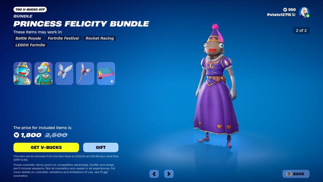 How to get Princess Felicity Fish skin in Fortnite