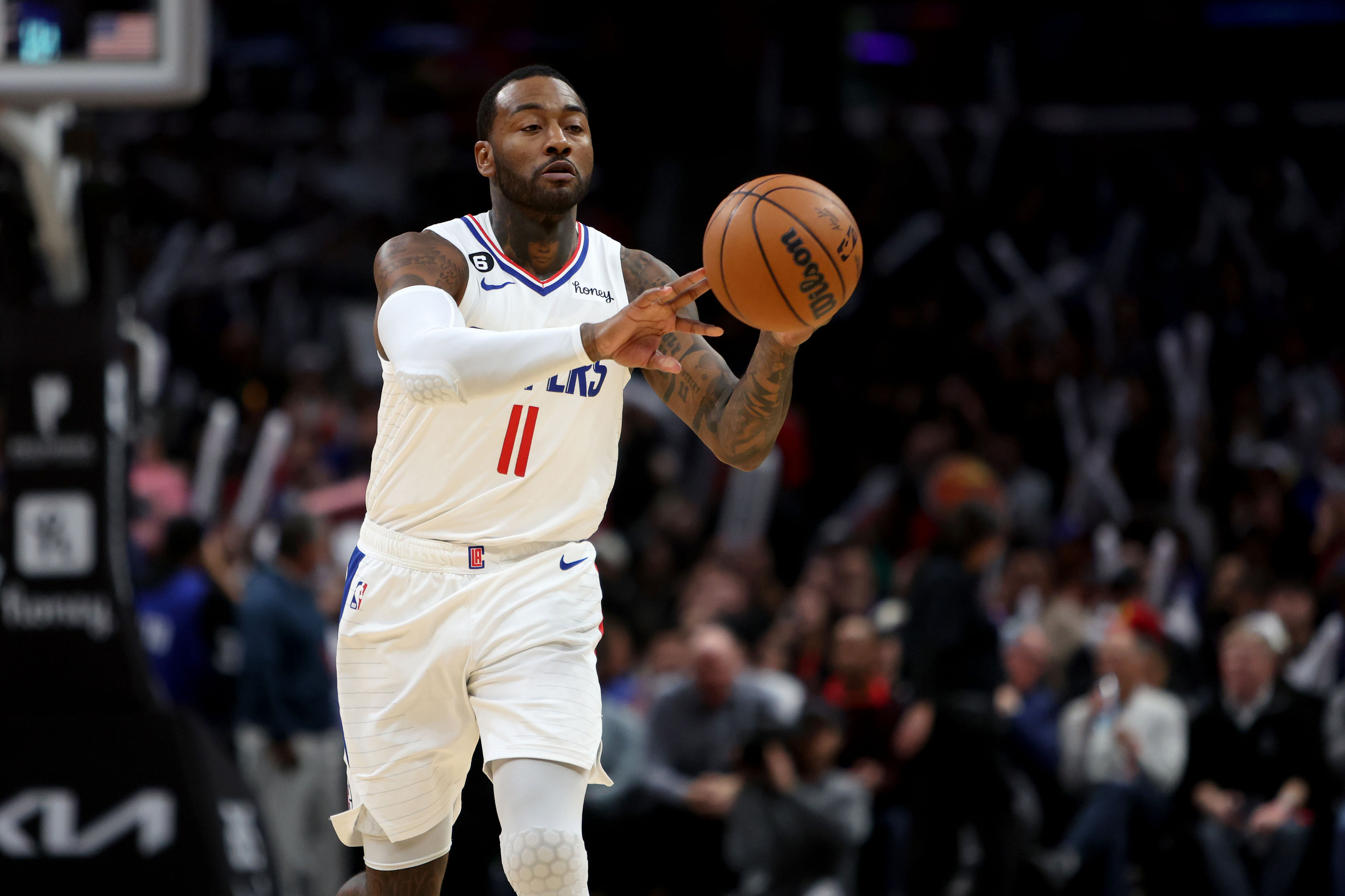 John Wall played the last two years of his career in Houston and Los Angeles. (Photo: IMAGN)