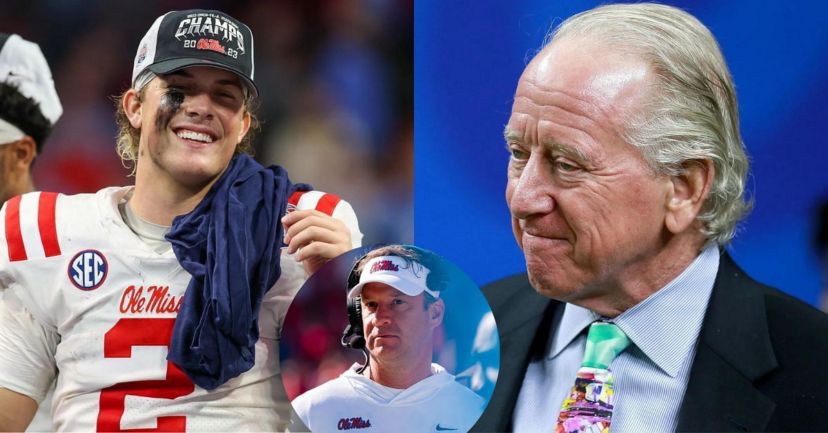 PHOTO: Lane Kiffin shares snap of Ole Miss icon Archie Manning with QB Jaxson Dart during MPA event