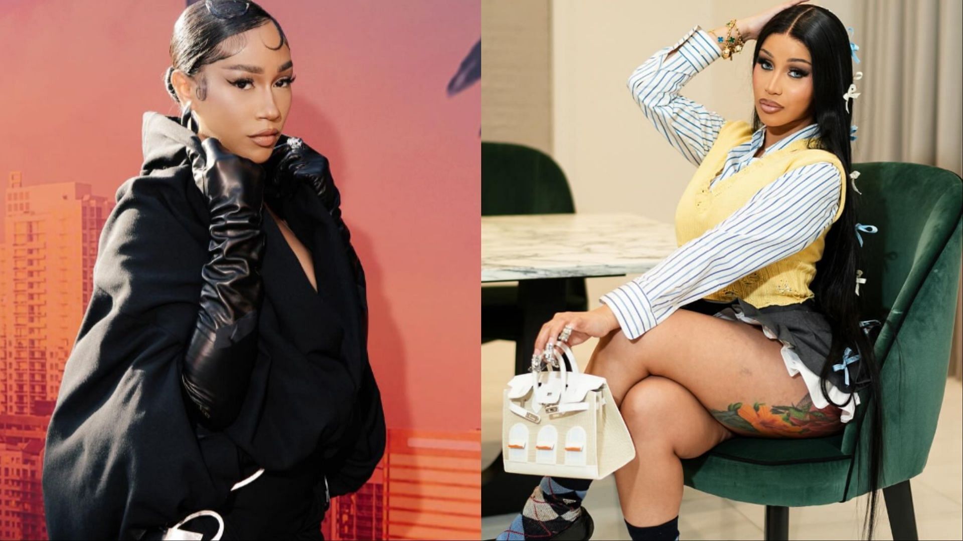 Bia accuses Cardi B of using Pardison Fontaine as a ghostwriter for her songs (Image via bia and iamcardib/Instagram)