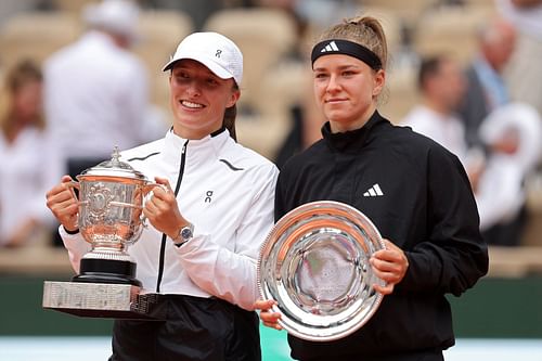 Iga Swiatek and Karolina Muchova at French Open 2023