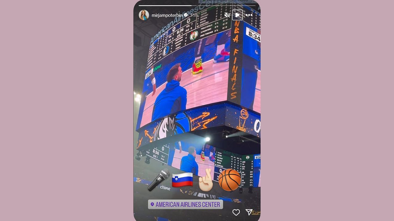 Mirjam Poterbin IG story on Luka Doncic. (Credits: @mirjampoterbin/Instagram)