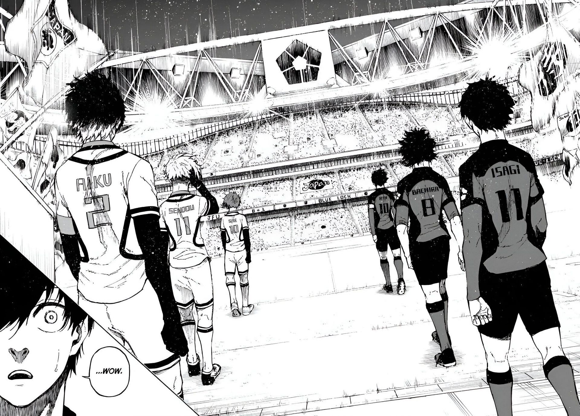 Blue Lock Eleven vs Japan U-20 in the Blue Lock manga (Image via Kodansha)