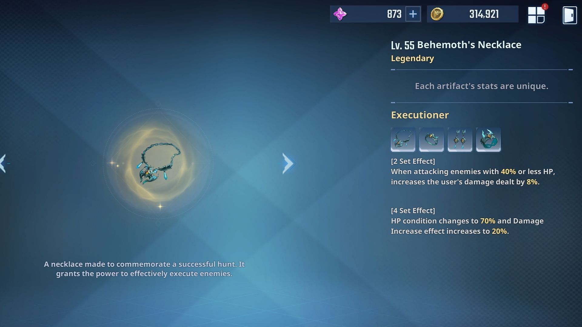 Executioner artifact in Solo Leveling Arise. (Image via Netmarble)