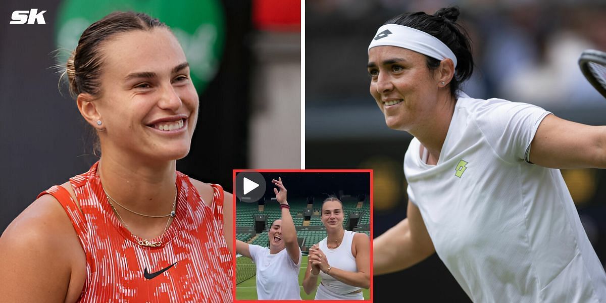 Aryna Sabalenka (L) and Ons Jabeur (R) (Source: Getty Images; @wimbledon on Instagram (Inset))