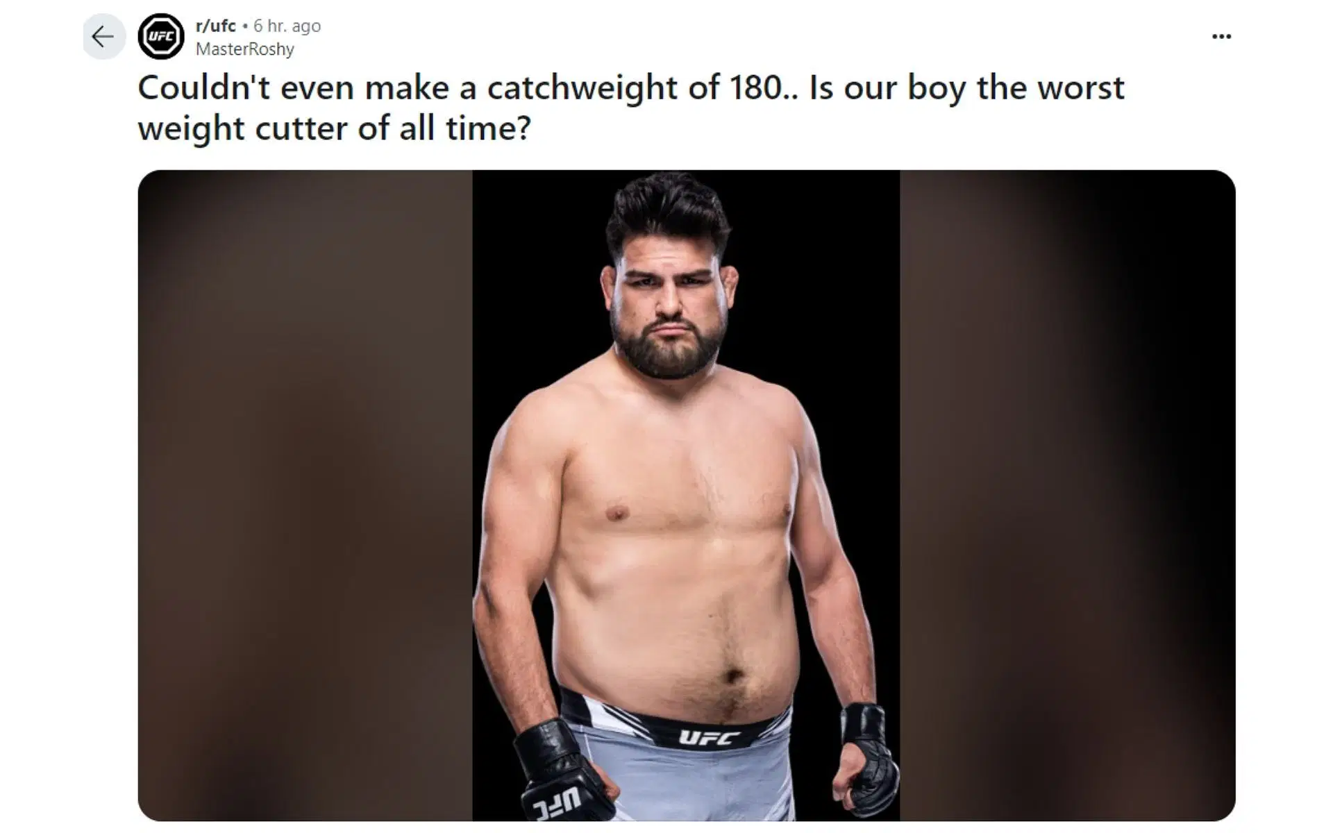 An edited photo of Kelvin Gastelum on Reddit. [Image credit: reddit.com/r/ufc]