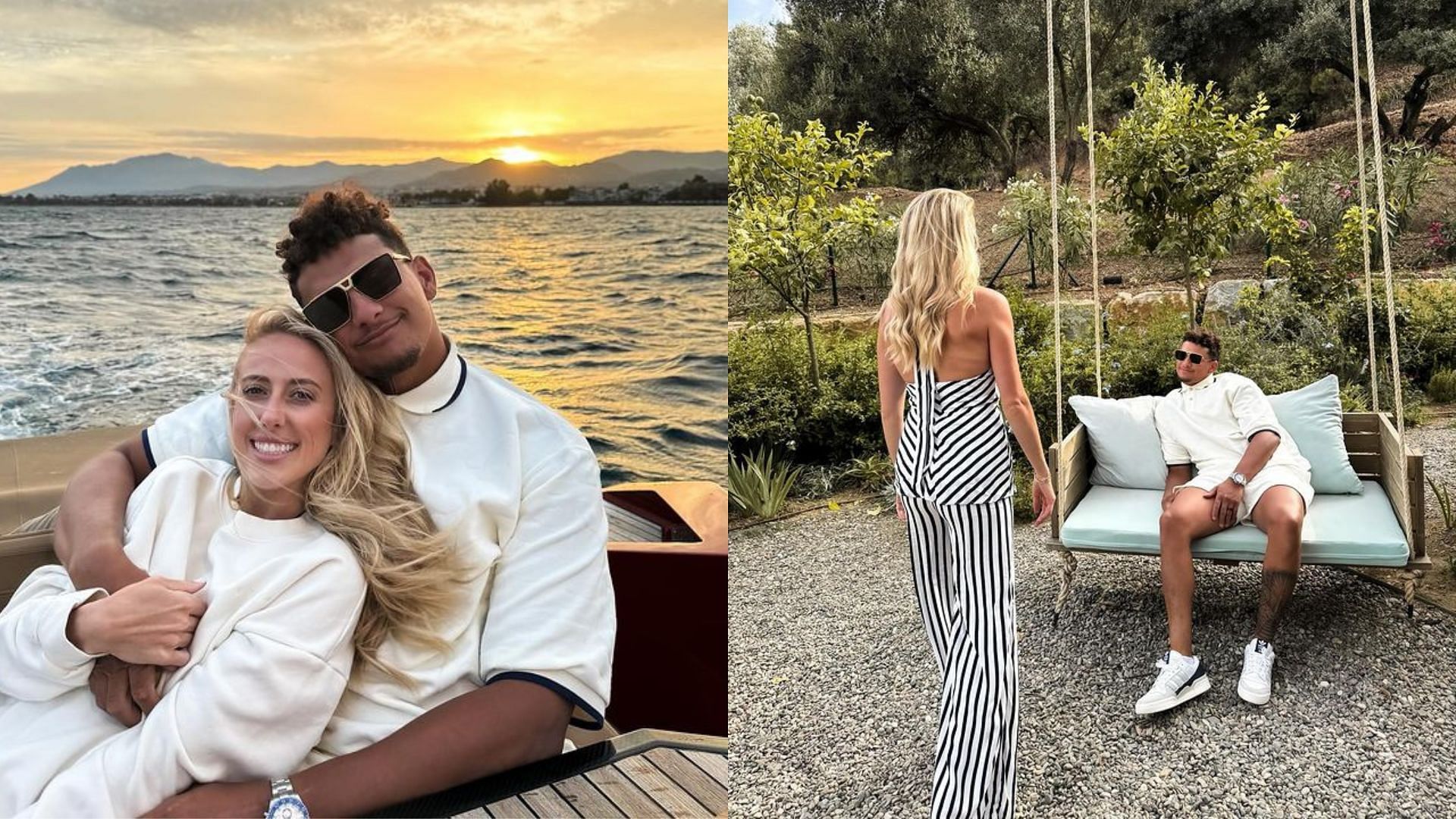 Patrick Mahomes poses with wife Brittany in Spain (Credit: @brittanylynne official IG)