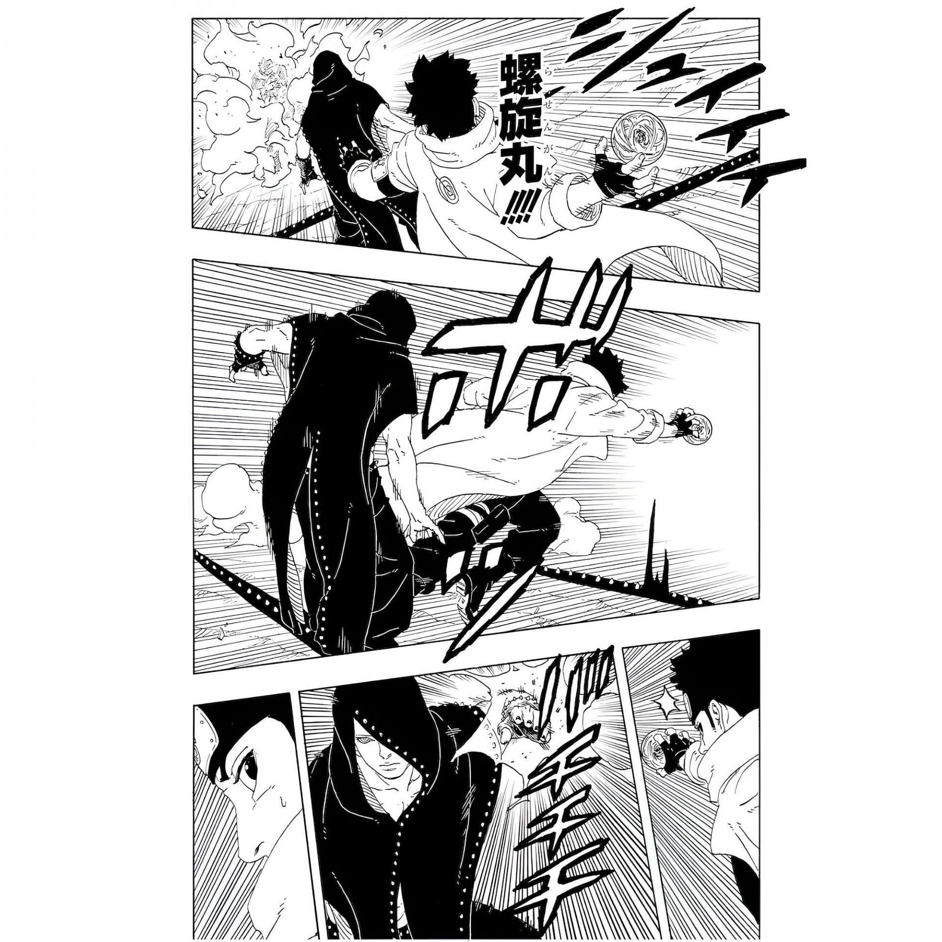 Konohamaru and Hidari as seen in the manga (Image via Shueisha)