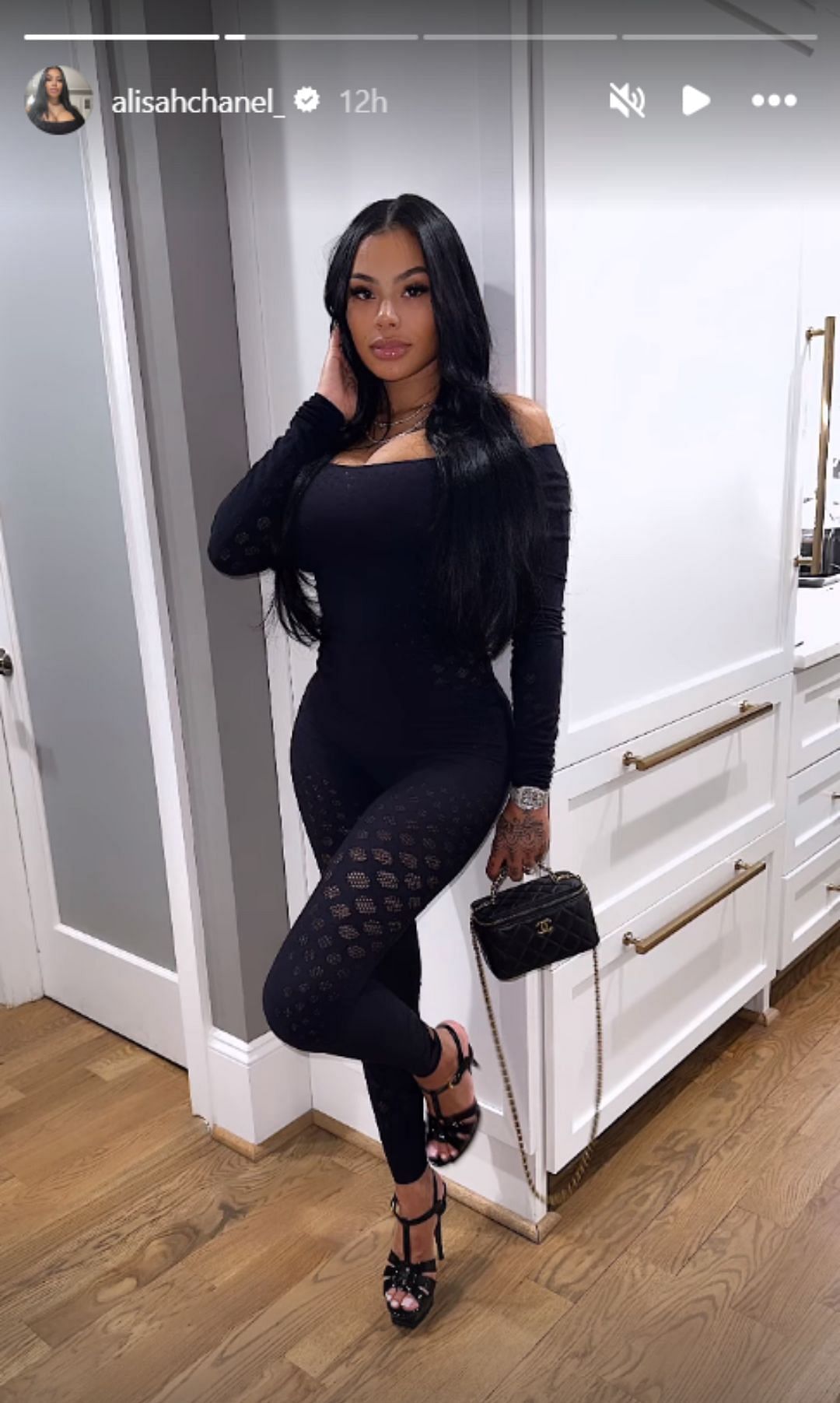 PJ Washington's wife Alisah poses with $5,336 Chanel bag and $443 Saint ...