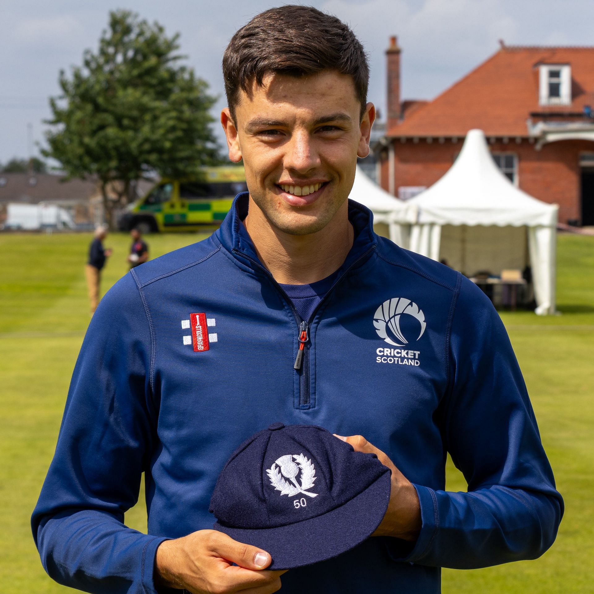 Bradley Curie of Scotland (Credits: X / cricketscotland)