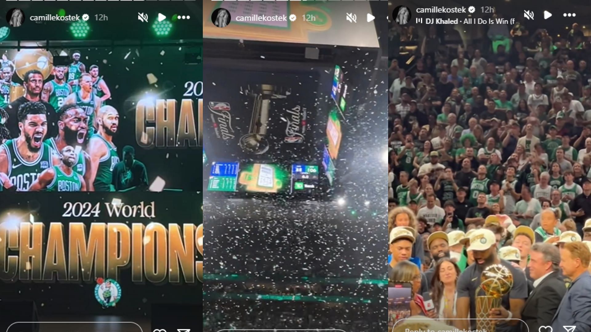 Additional photos from the Boston Celtics title win on Monday night. (Photos via Camille Kostek&#039;s IG story)