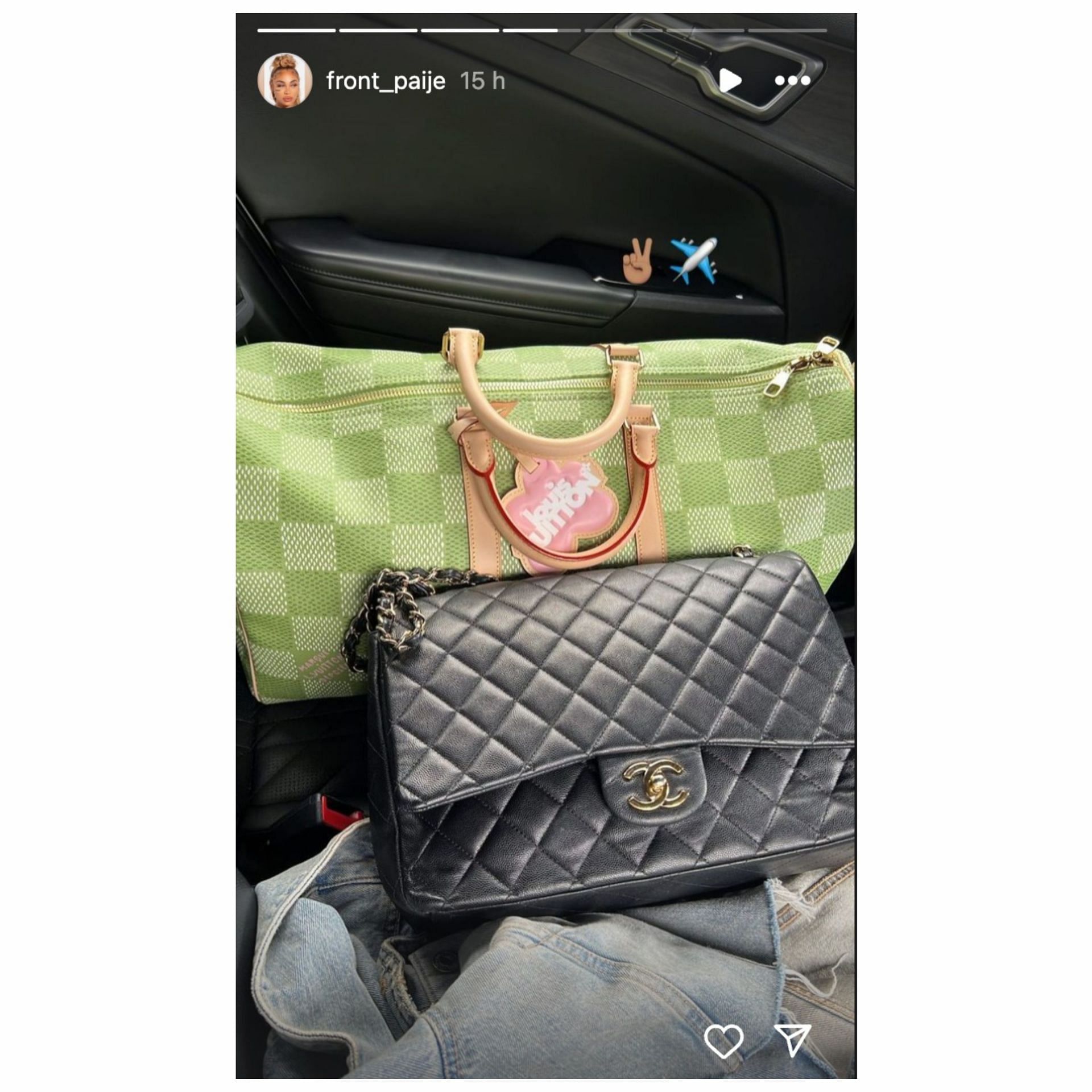 James Harden&#039;s girlfriend, Paije Speights, showcases her $3,400 LV bag on her Instagram story