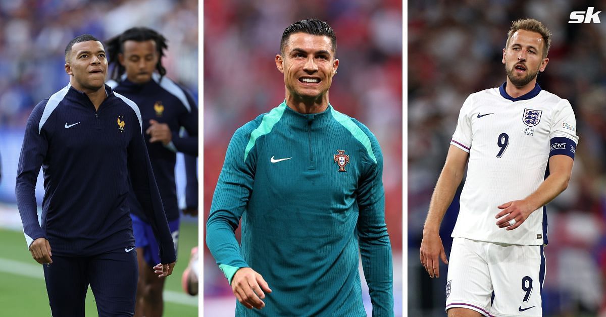 Cristiano Ronaldo, Kylian Mbappe and Harry Kane (image via Getty)