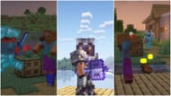 Player with enchanted gear (Image via Mojang)