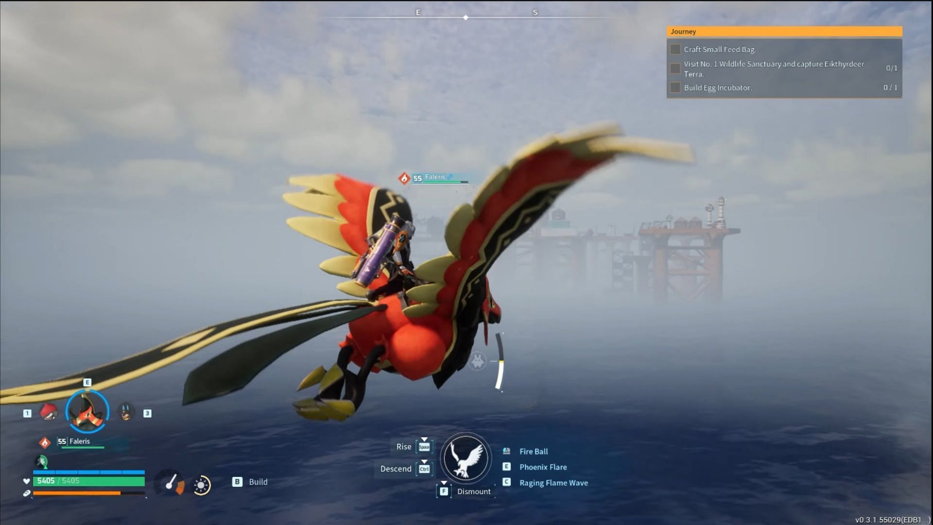 Be careful when flying towards the Oil Rig Stronghold. (Image via Pocketpair)