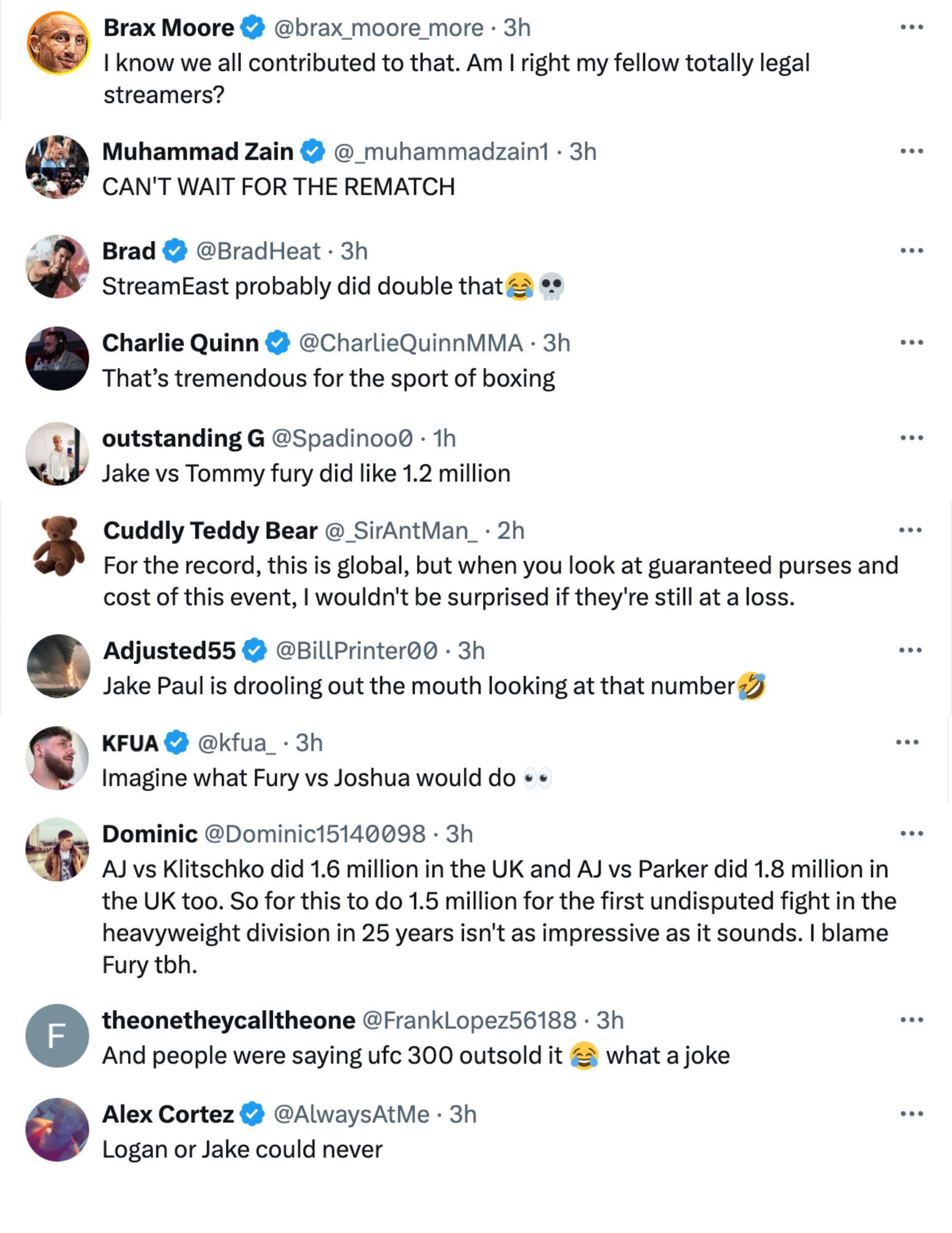 Fans reacting to the undisputed heavyweight title PPV numbers [via @happypunch on X]